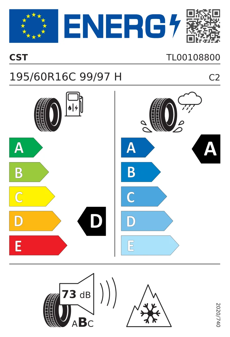 EU-Reifenlabel: CST 195/60 R16 99H