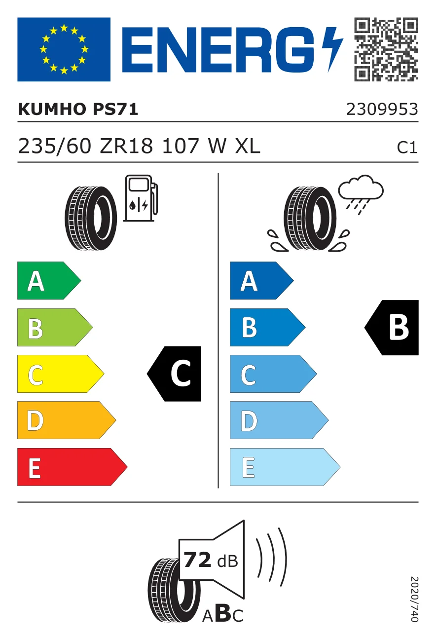 EU-Reifenlabel: Kumho 235/60 R18 107W