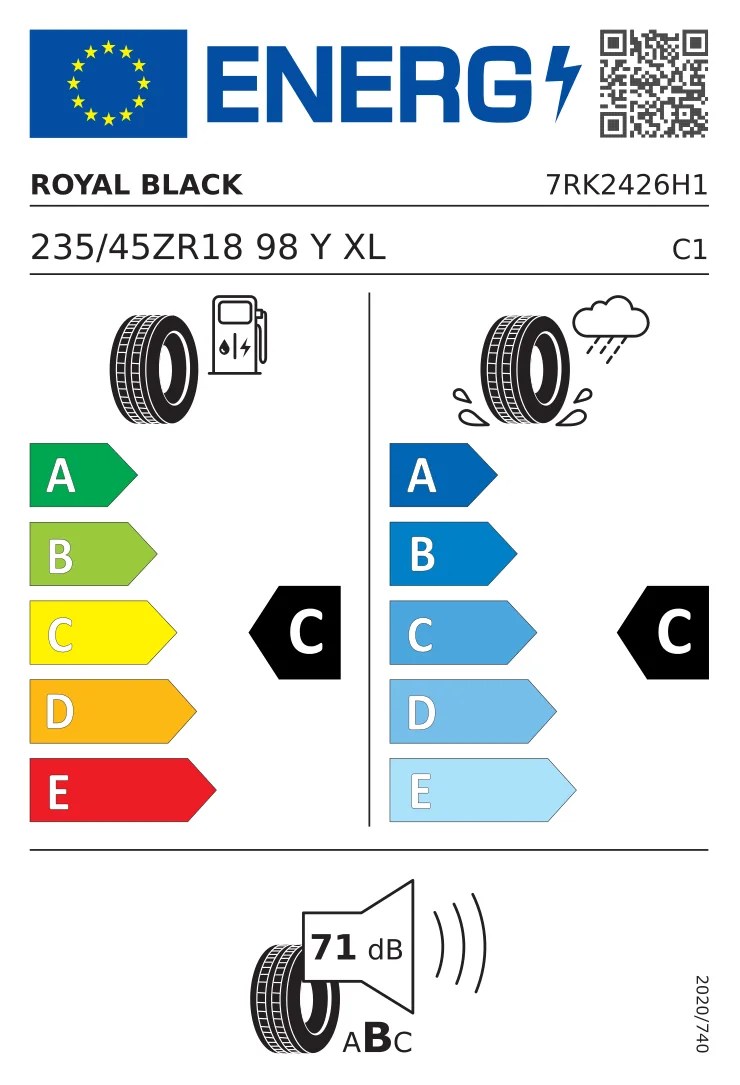 EU-Reifenlabel: Royal Black 235/45 R18 98Y