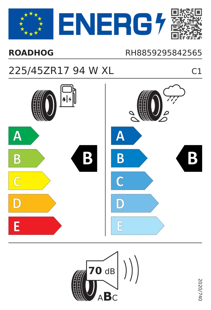 EU-Reifenlabel: Roadhog 225/45 R17 94W