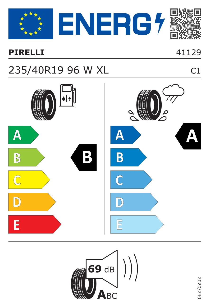 EU-Reifenlabel: Pirelli 235/40 R19 96W