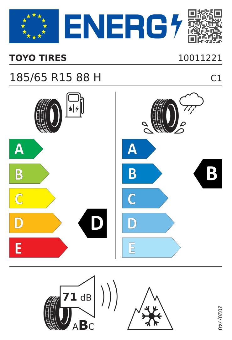 EU-Reifenlabel: Toyo 185/65 R15 88H