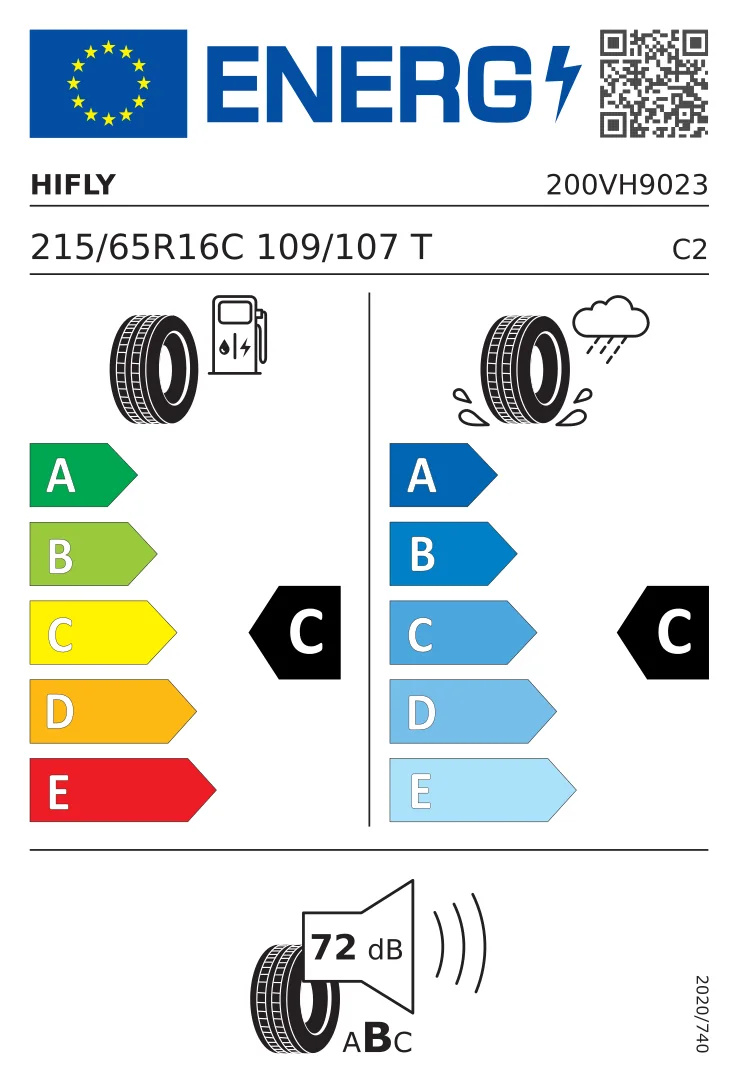 EU-Reifenlabel: Hifly 215/65 R16 109T