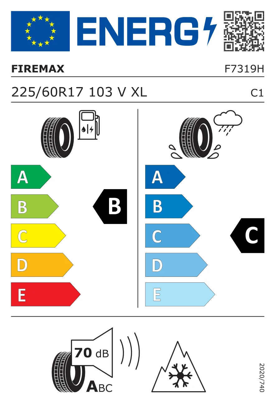 EU-Reifenlabel: Firemax 225/60 R17 103V