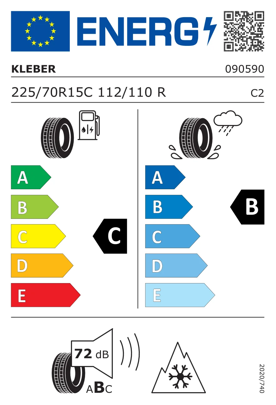 EU-Reifenlabel: KLEBER 225/70 R15 112R