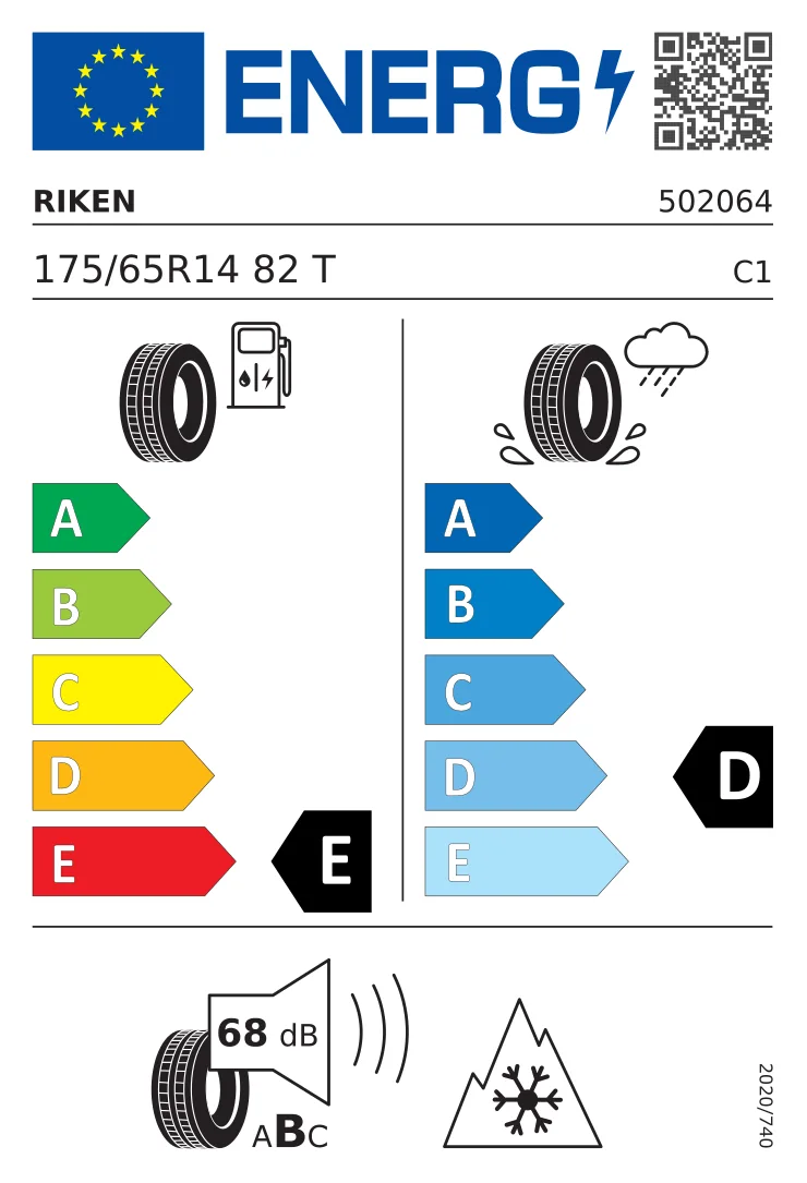 EU-Reifenlabel: Riken 175/65 R14 82T