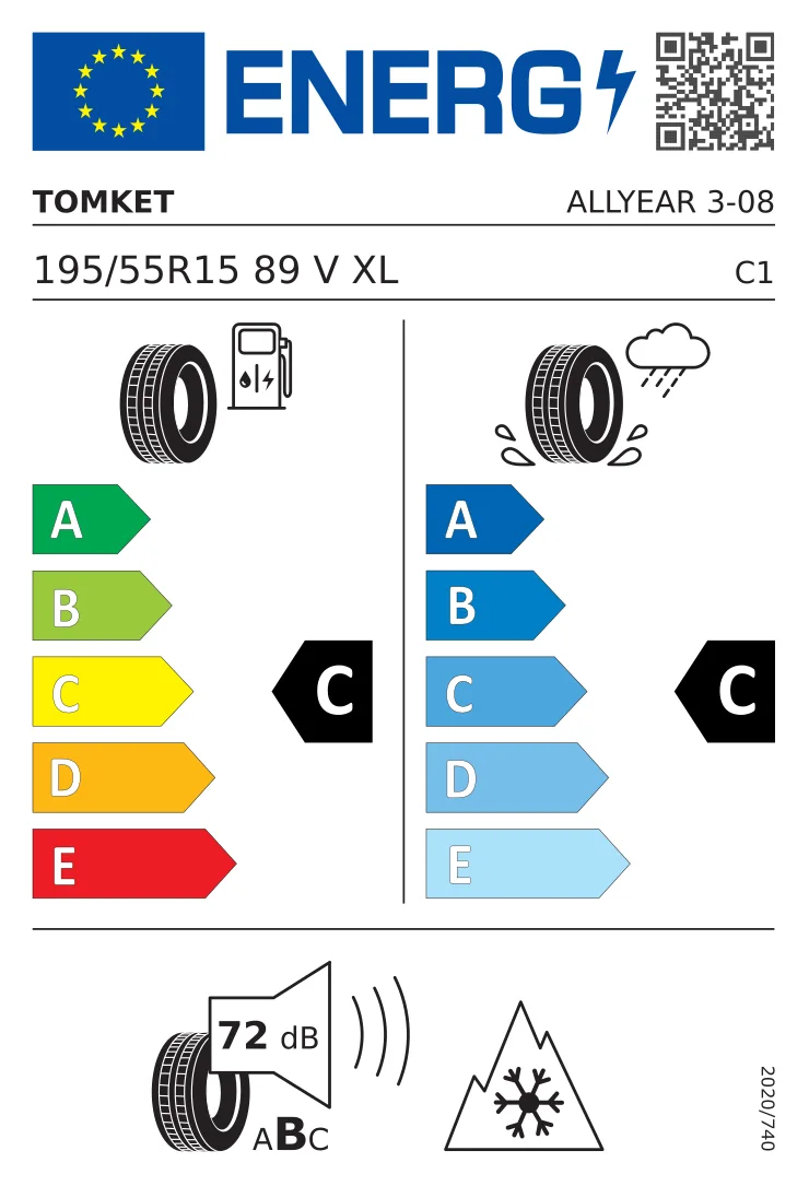 EU-Reifenlabel: Tomket 195/55 R15 89V