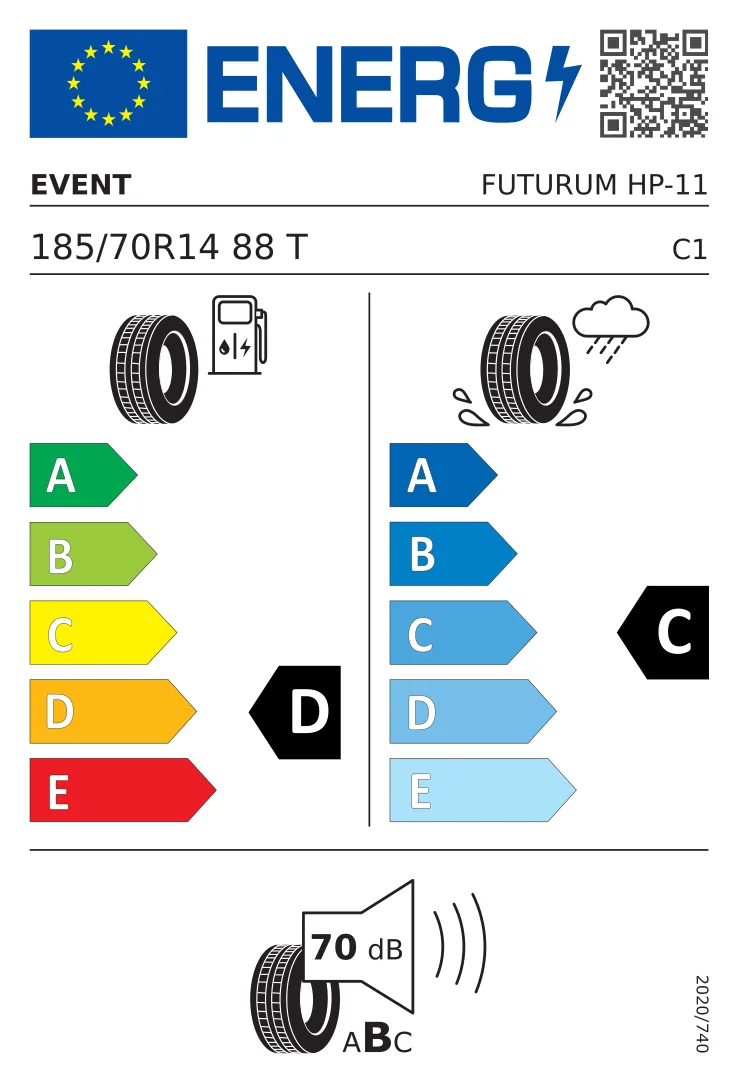 EU-Reifenlabel: Event Tyre 185/70 R14 88T