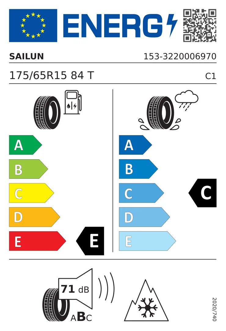 EU-Reifenlabel: Sailun 175/65 R15 84T