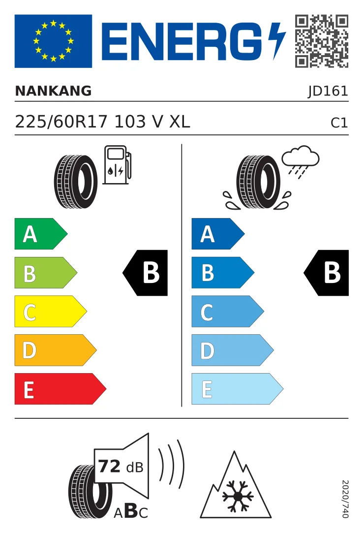EU-Reifenlabel: Nankang 225/60 R17 103V