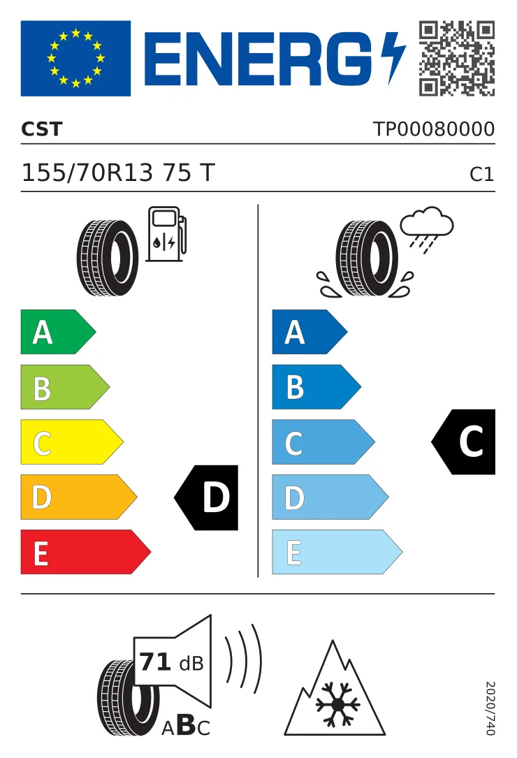 EU-Reifenlabel: CST 155/70 R13 75T