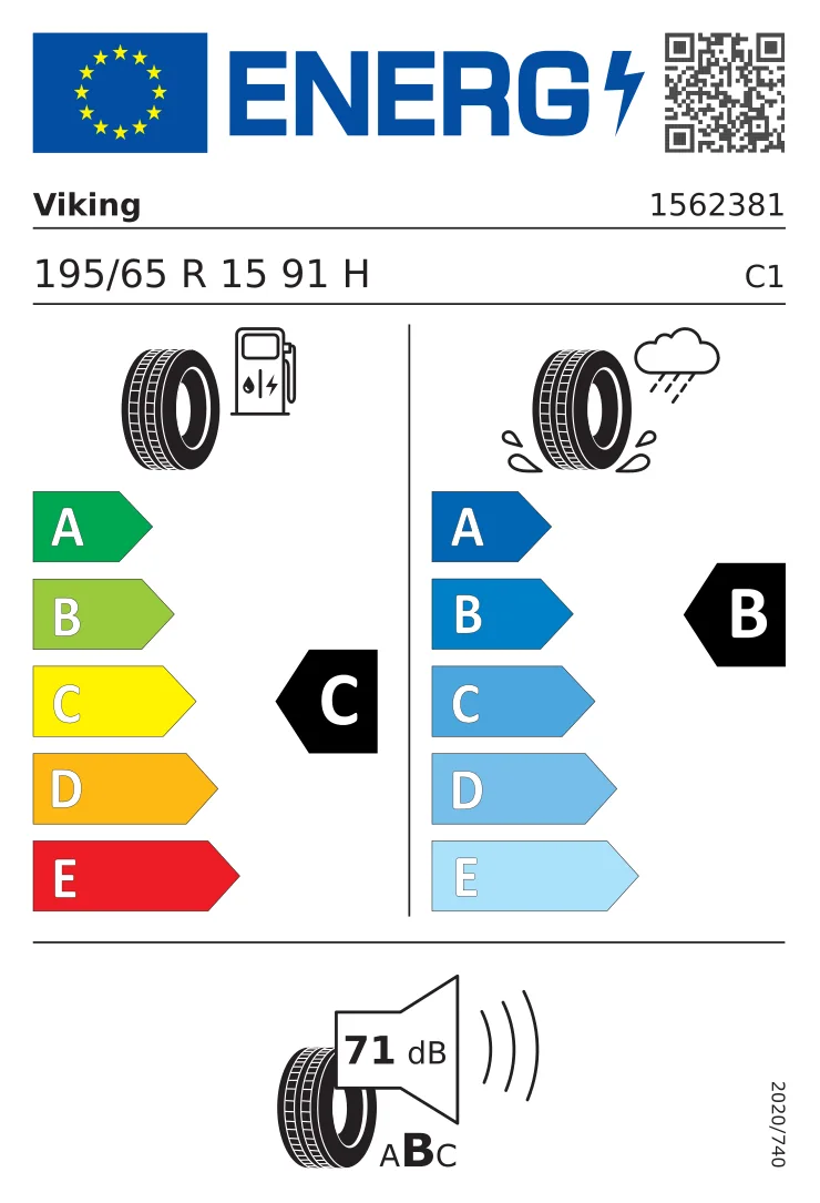 EU-Reifenlabel: Viking 195/65 R15 91H