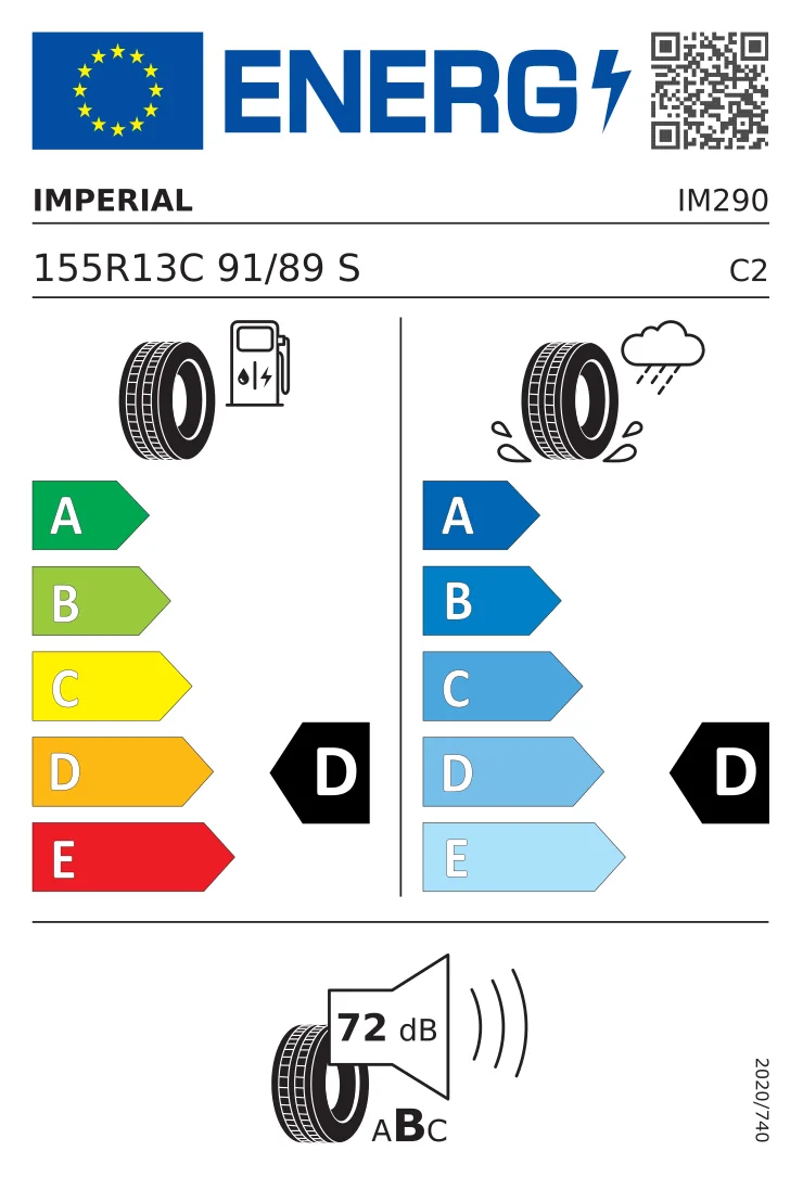 EU-bandenlabel: Imperial 155/80 R13 91S