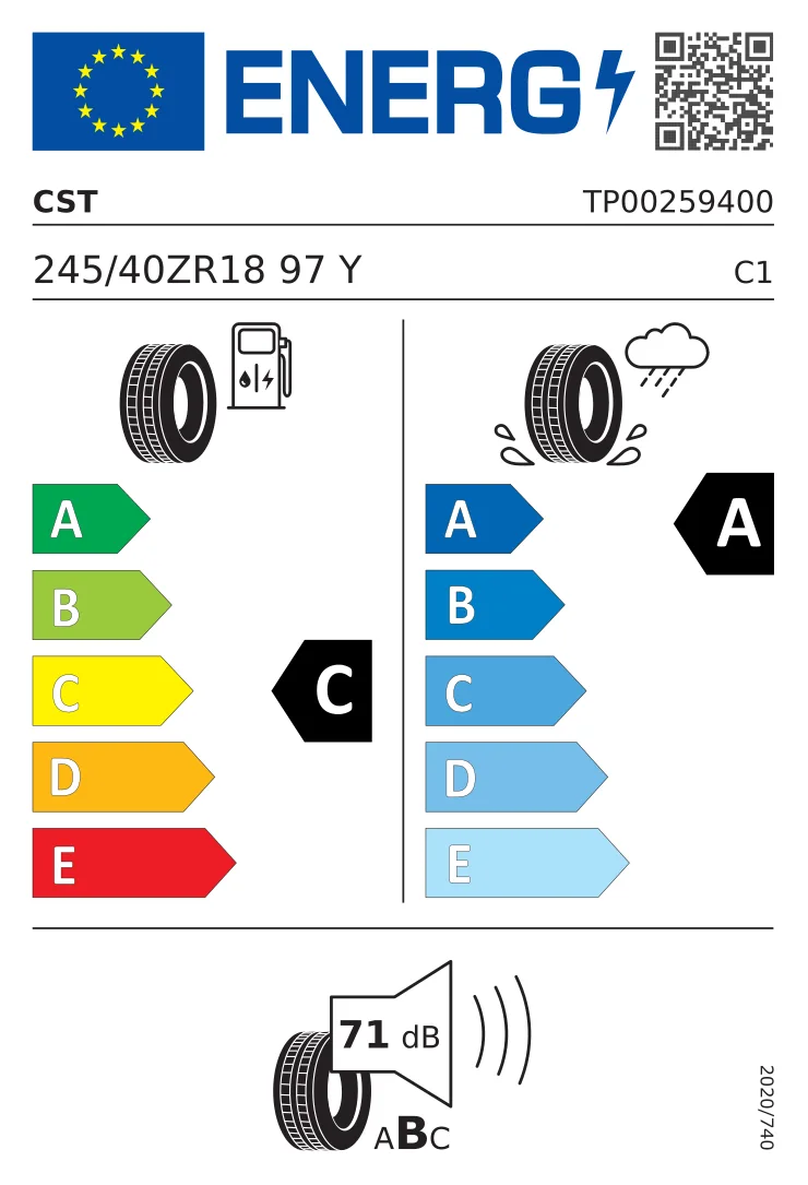 Étiquette pneumatique UE: CST 245/40 R18 97Y